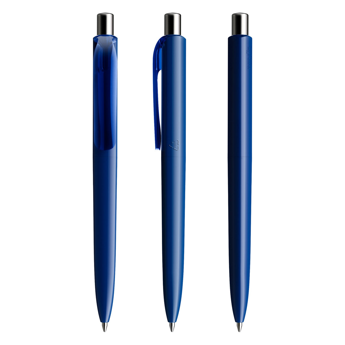 prodir DS8 Druckkugelschreiber glänzend poliert – Marineblau / Silber verchromt P55 C