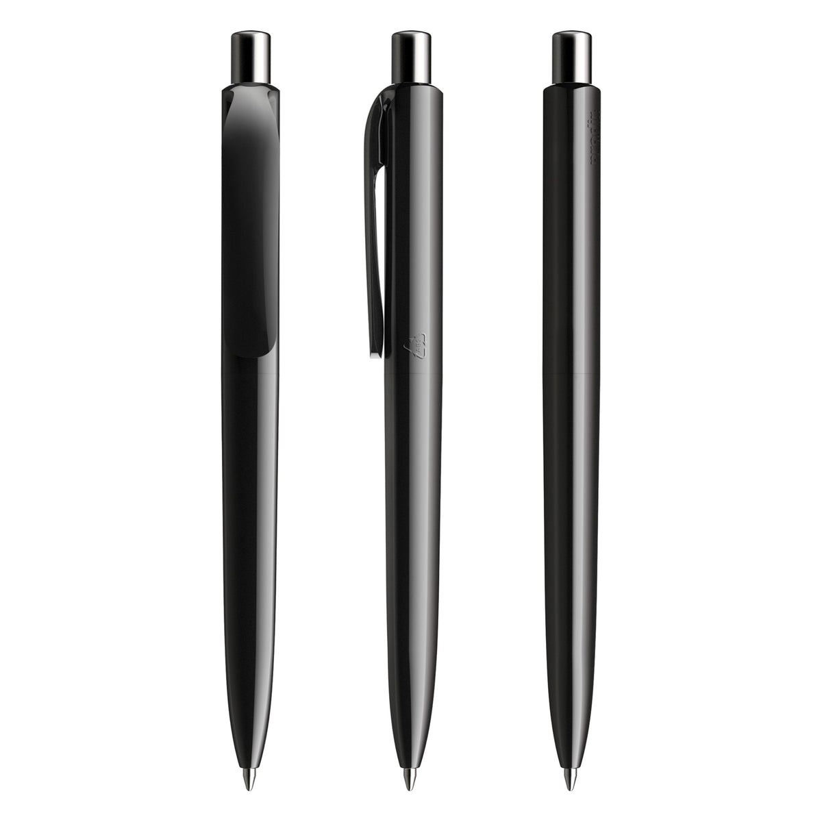 prodir DS8 Druckkugelschreiber glänzend poliert – Schwarz / Silber verchromt P75 C