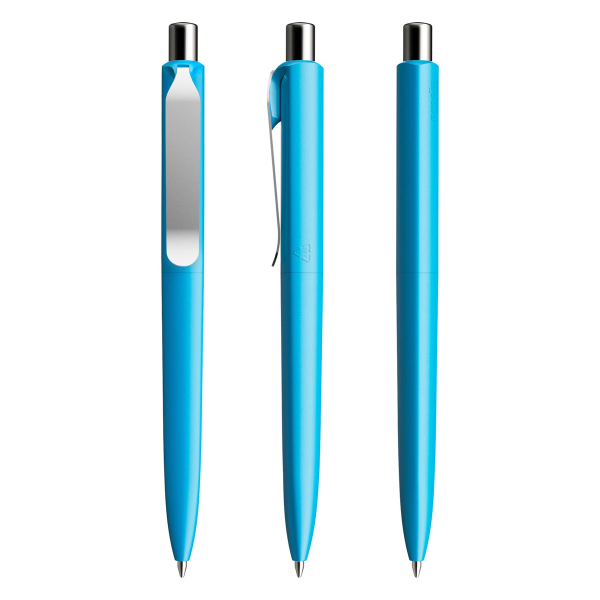 prodir DS8 Druckkugelschreiber matt mit Metallclip – Cyanblau / Silber verchromt M58-S70 C