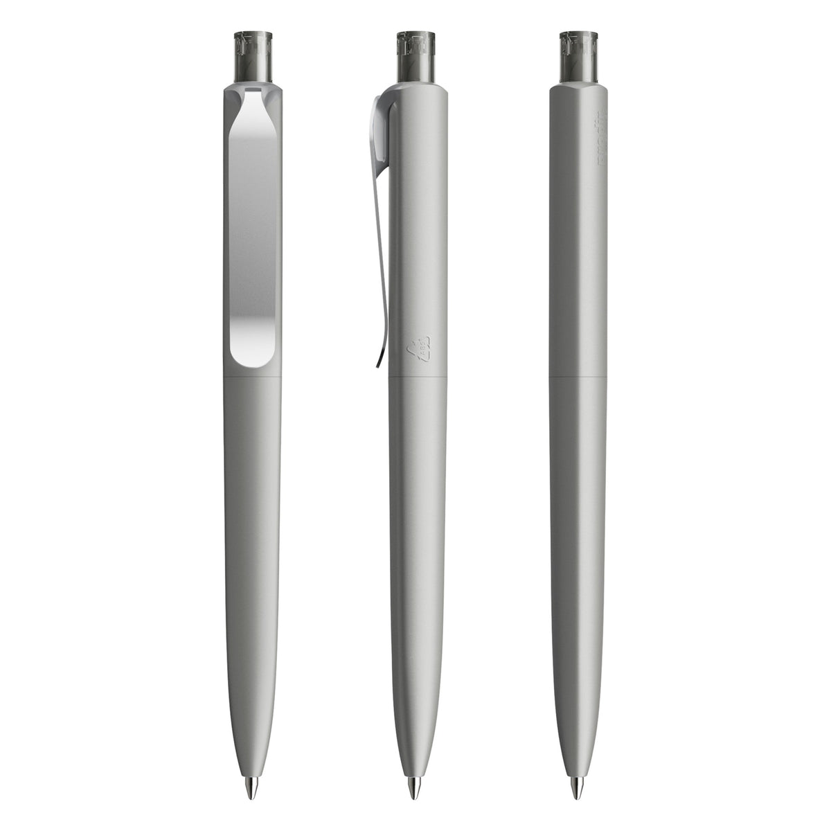 prodir DS8 Druckkugelschreiber matt mit Metallclip – Delfingrau / Silber M70-S70