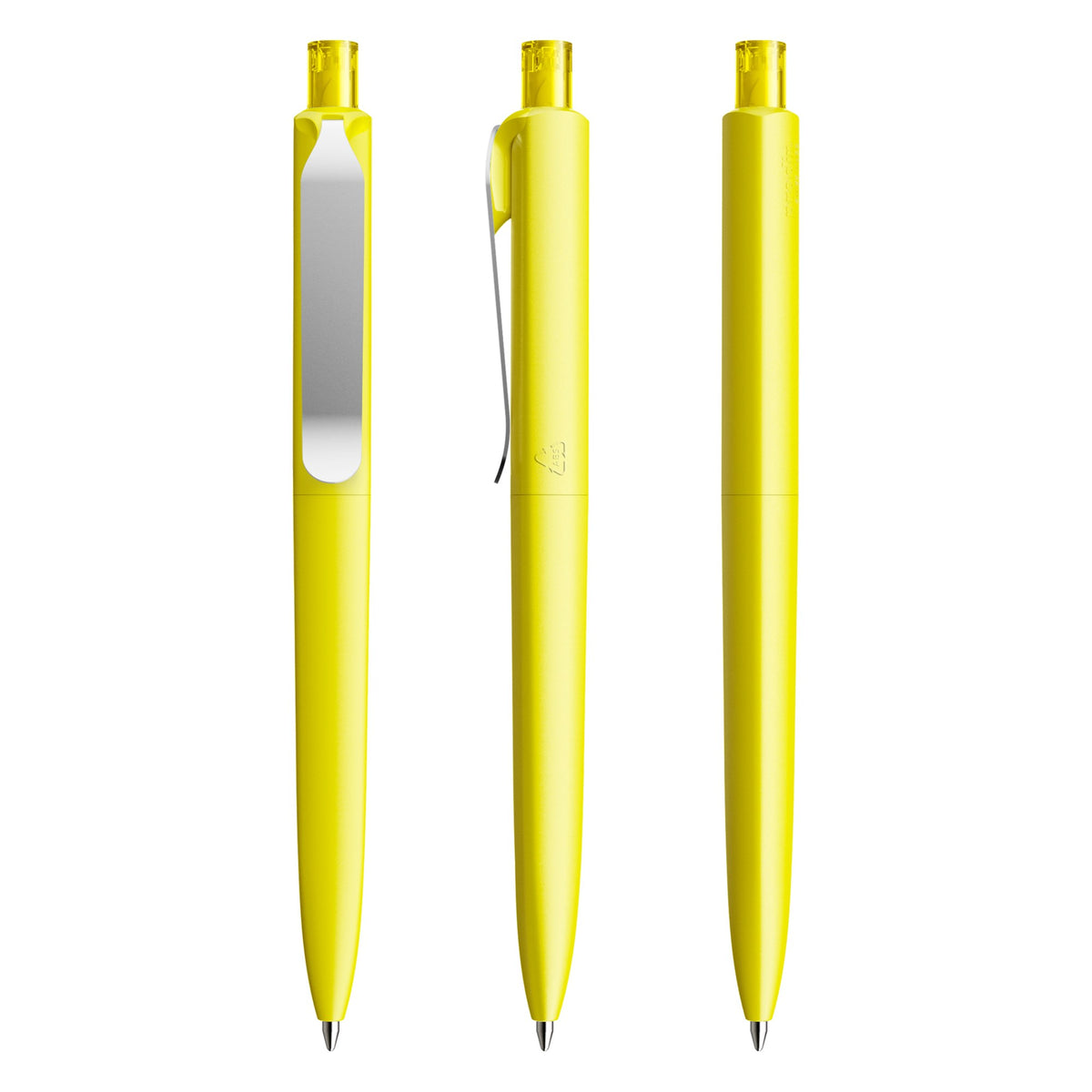 prodir DS8 Druckkugelschreiber matt mit Metallclip – Zitronengelb / Silber M07-S70