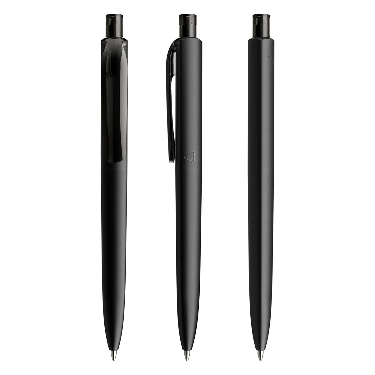 prodir DS8 Druckkugelschreiber matt mit transparentem Clip – Schwarz M75