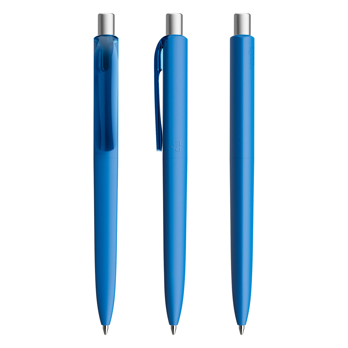 prodir DS8 Druckkugelschreiber Soft Touch – Atlantikblau / Silber satiniert R54 S