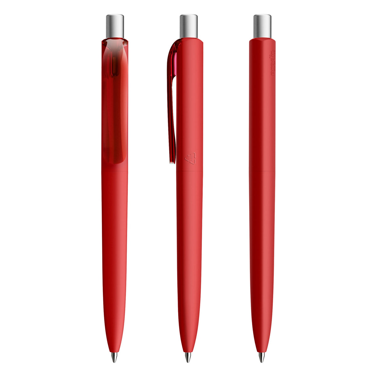 prodir DS8 Druckkugelschreiber Soft Touch – Dunkelrot / Silber satiniert R21 S
