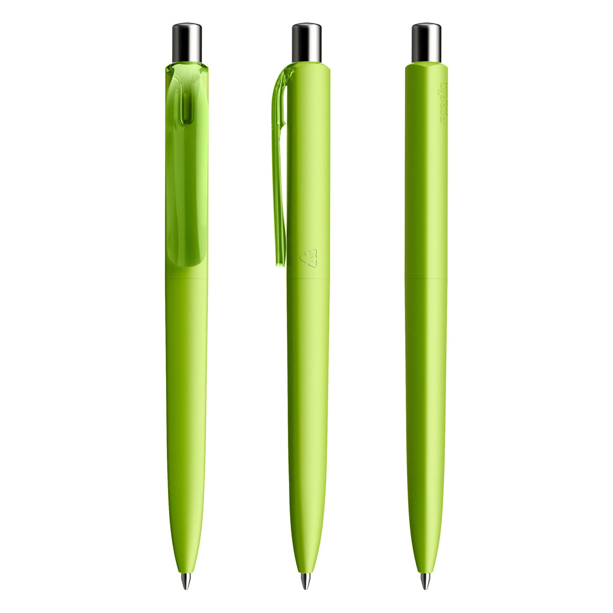 prodir DS8 Druckkugelschreiber Soft Touch – Limettengrün / Silber verchromt R48 C