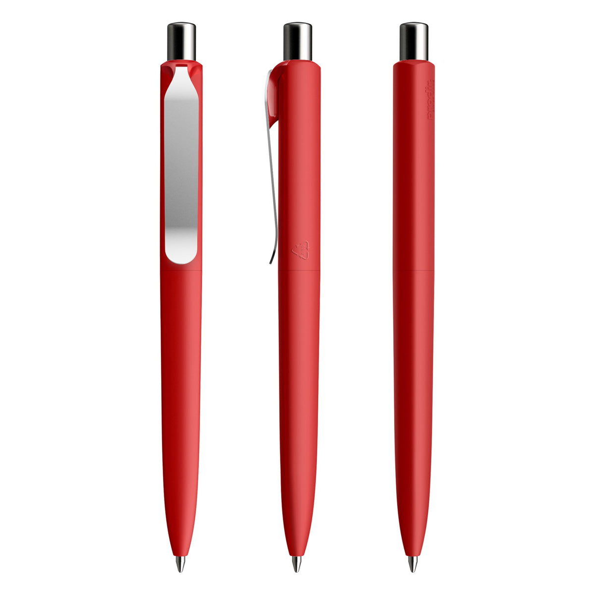 prodir DS8 Druckkugelschreiber Soft Touch mit Metallclip – Dunkelrot / Silber verchromt R21-S70 C