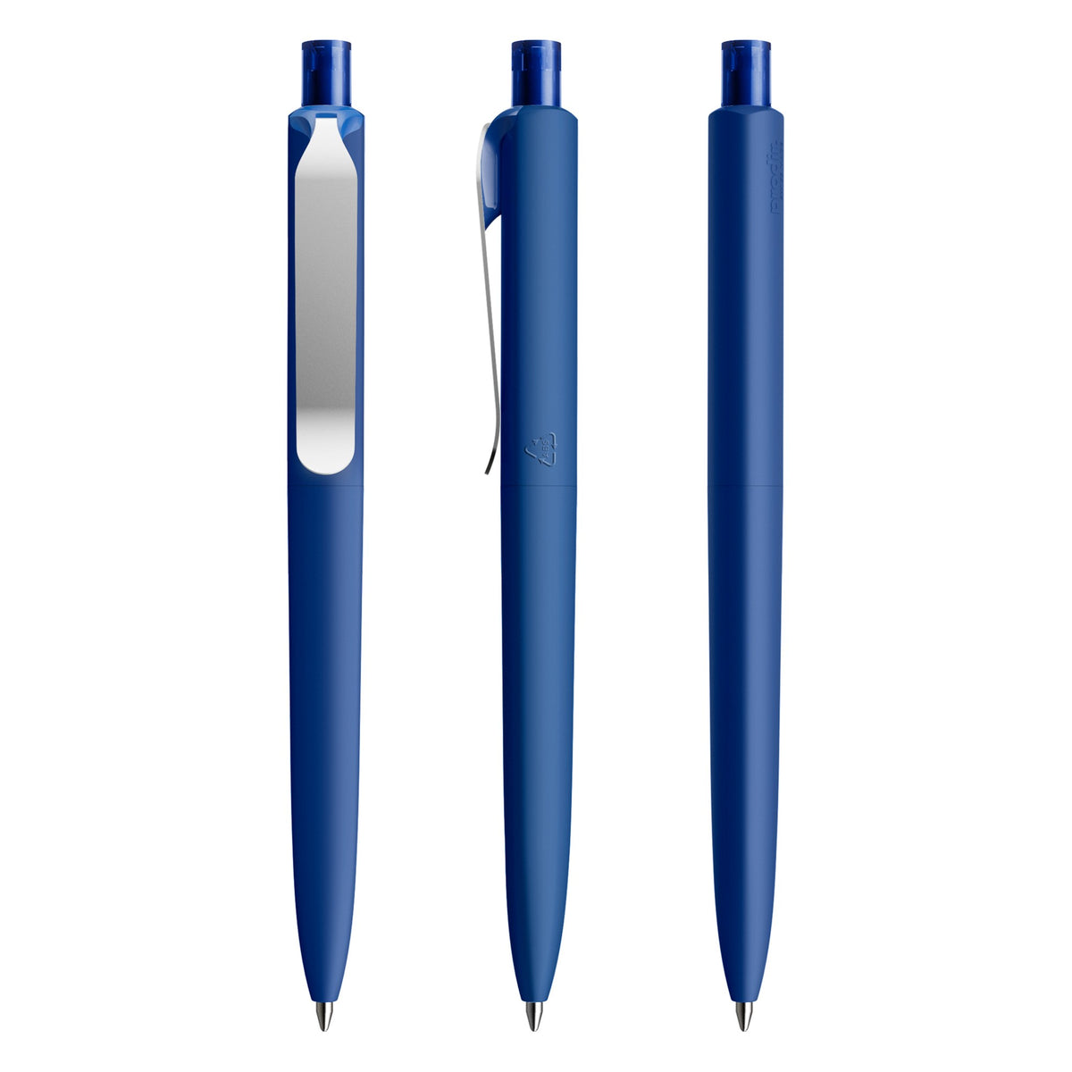 prodir DS8 Druckkugelschreiber Soft Touch mit Metallclip – Klassikblau / Silber R50-S70