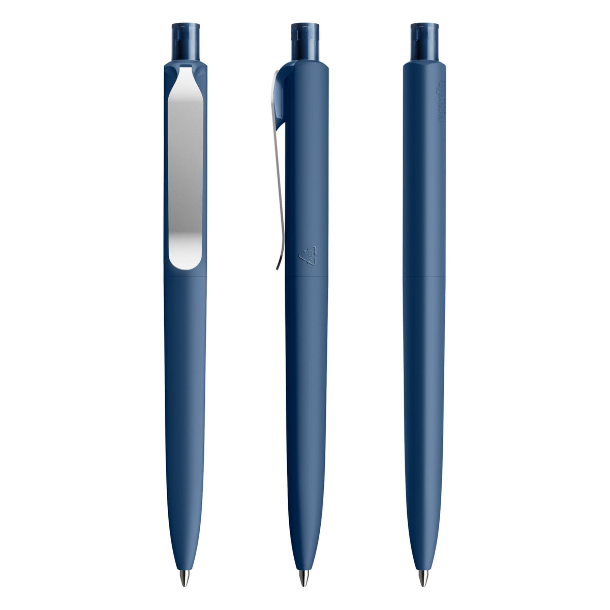 prodir DS8 Druckkugelschreiber Soft Touch mit Metallclip – Sodalithblau / Silber R62-S70