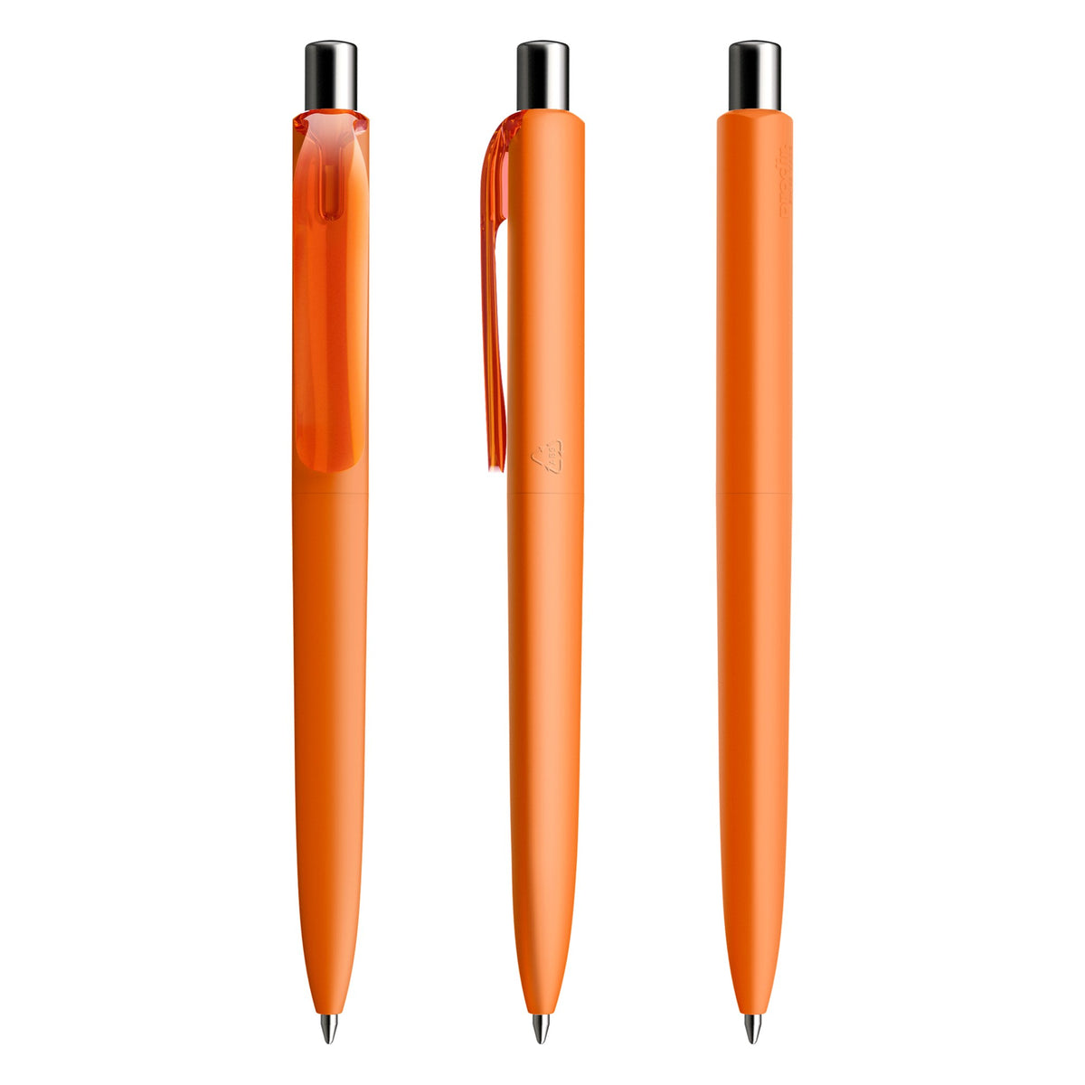 prodir DS8 Druckkugelschreiber Soft Touch – Orange / Silber verchromt R10 C