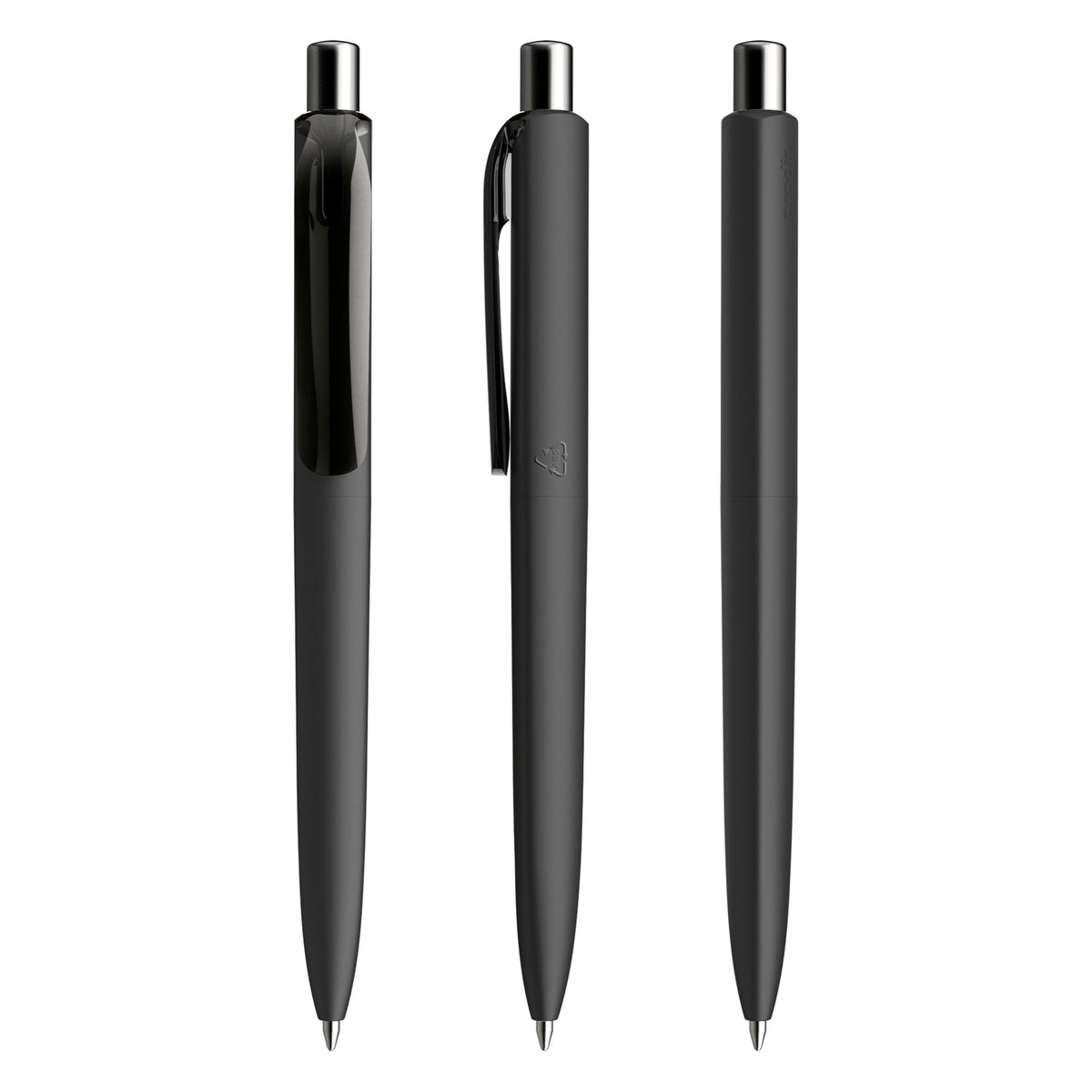 prodir DS8 Druckkugelschreiber Soft Touch – Schwarz / Silber verchromt R75 C
