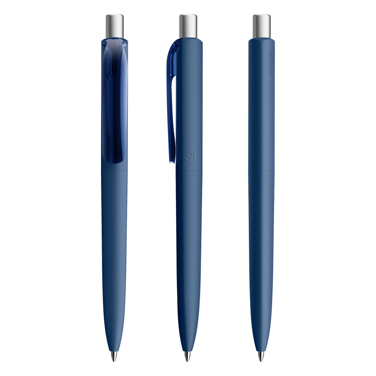 prodir DS8 Druckkugelschreiber Soft Touch – Sodalithblau / Silber satiniert R62 S