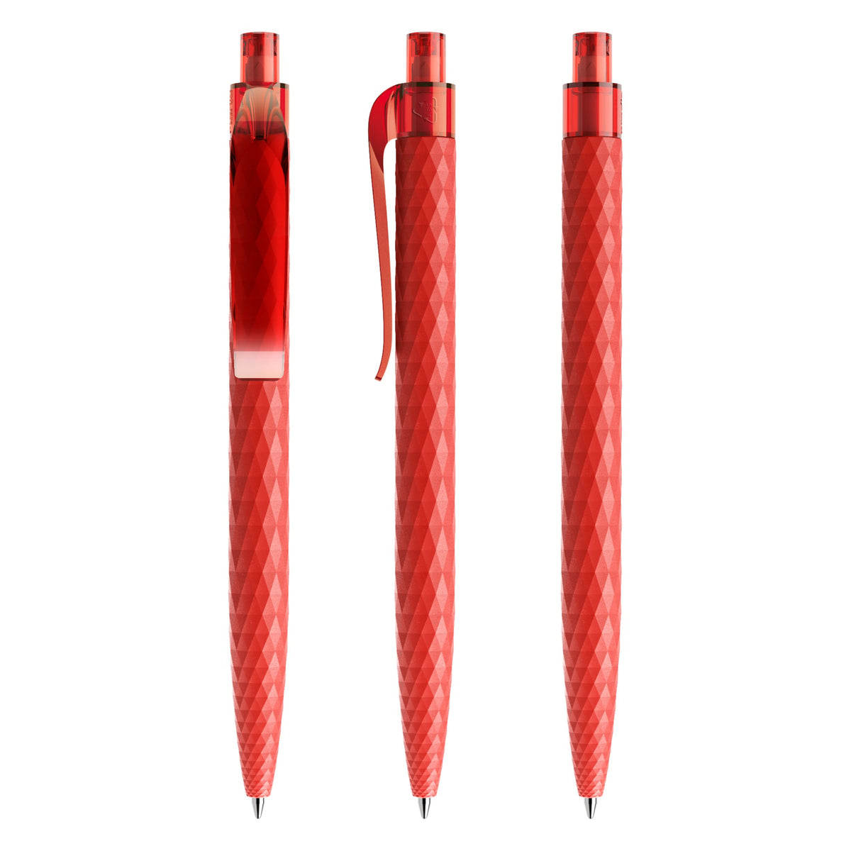 prodir QS01 Druckkugelschreiber matt mit Kunststoffclip – Rot M20