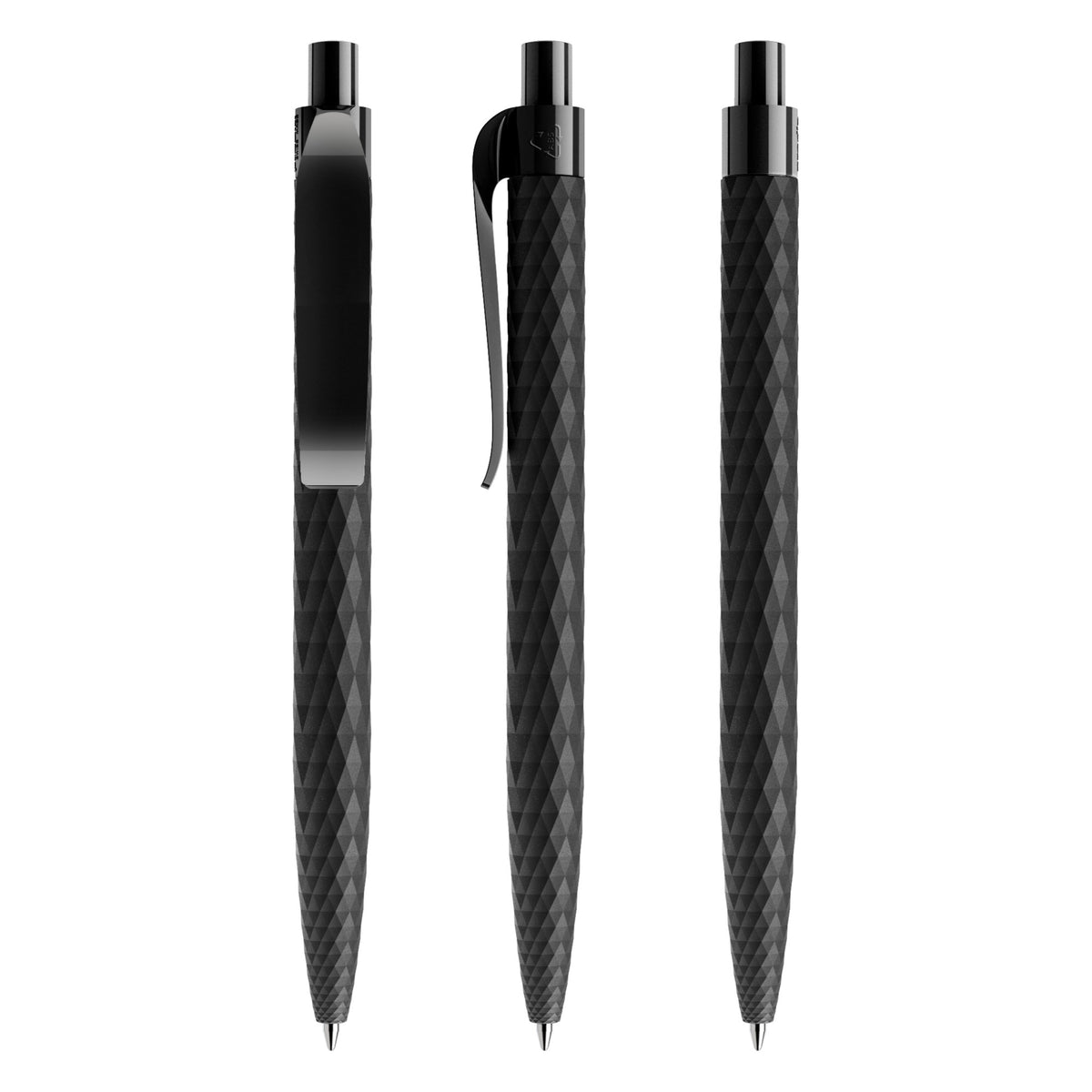 prodir QS01 Druckkugelschreiber matt mit Kunststoffclip – Schwarz M75