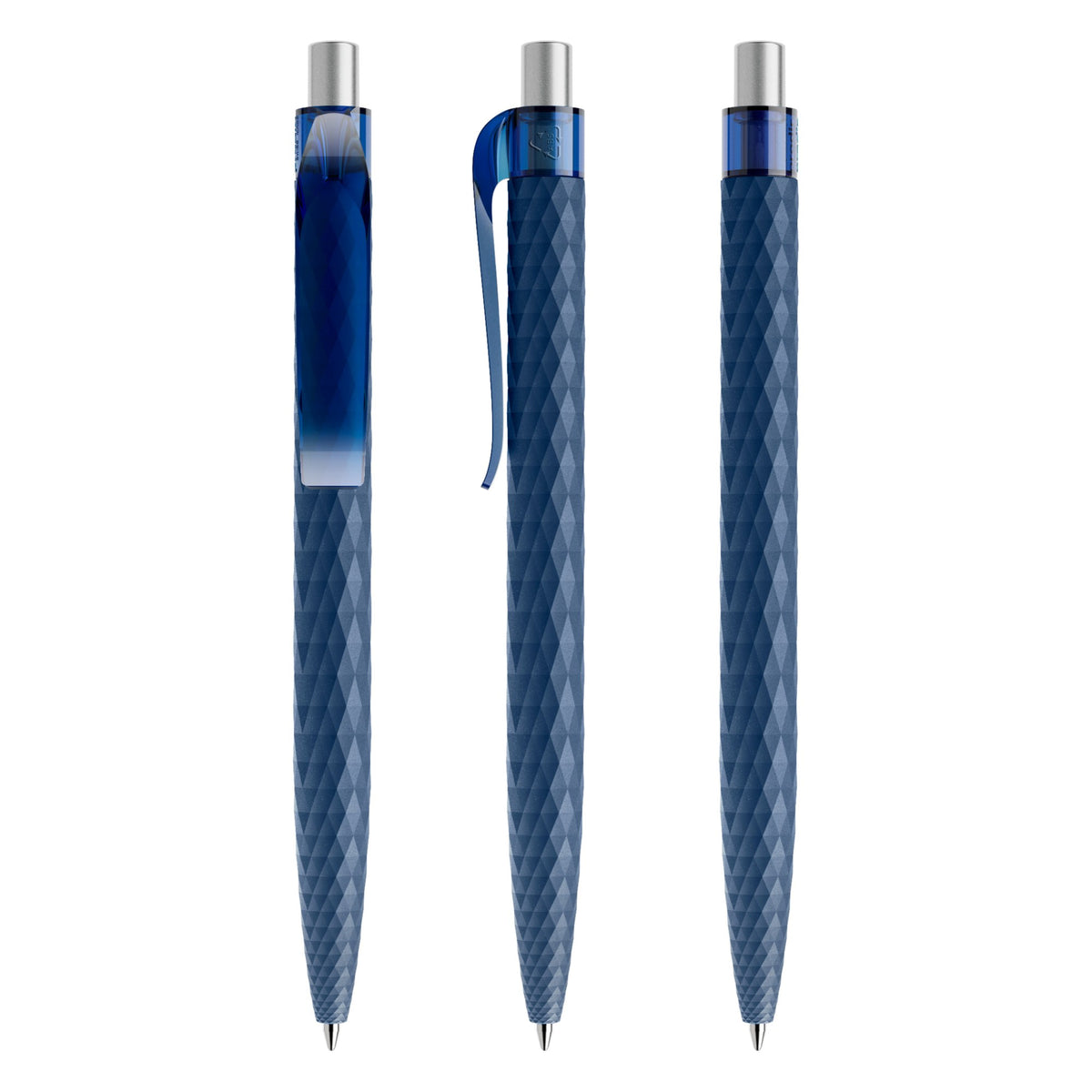 prodir QS01 Druckkugelschreiber matt mit Kunststoffclip – Sodalithblau / Silber satiniert M62 S