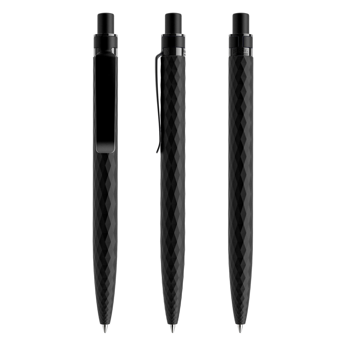 prodir QS01 Stone Druckkugelschreiber mit Metallclip – Carbonschwarz / Schwarz satiniert Q80-S80 S