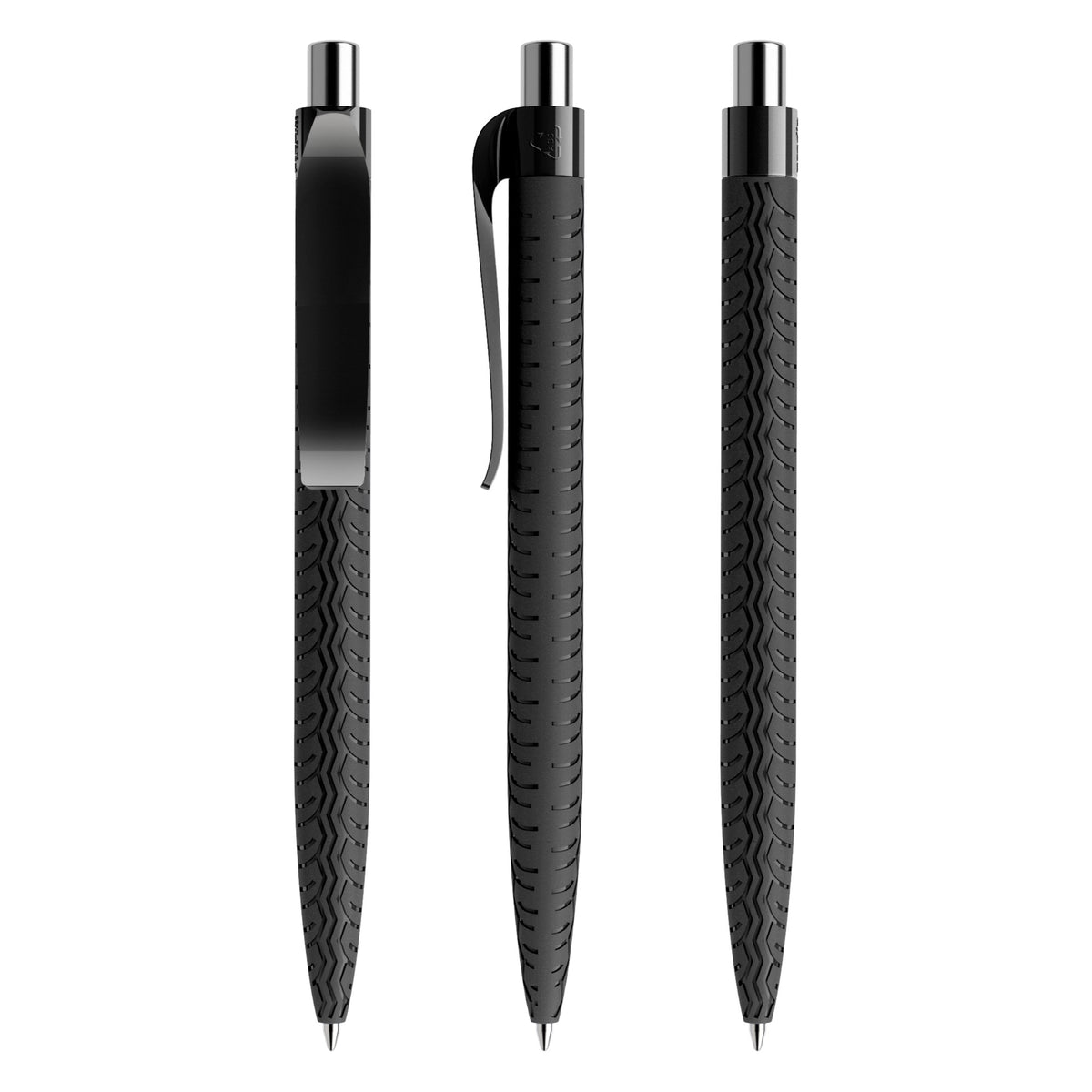 prodir QS03 Druckkugelschreiber Reifenprofil matt – Schwarz / Silber verchromt M75 C