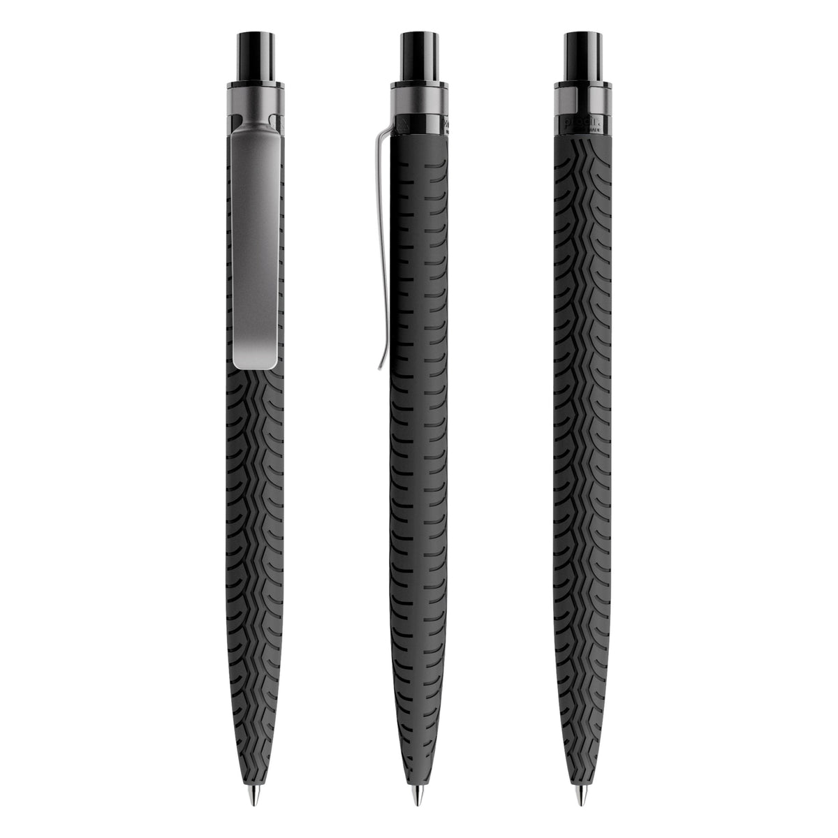 prodir QS03 Soft Touch Druckkugelschreiber mit Metallclip – Schwarz / Graphit R75-S75