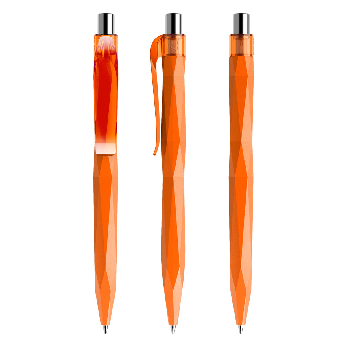 prodir QS20 Druckkugelschreiber facettiert matt – Orange / Silber verchromt M10 C