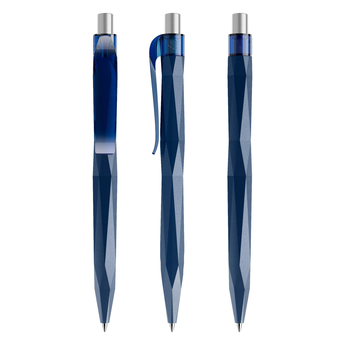 prodir QS20 Druckkugelschreiber facettiert matt – Sodalithblau / Silber satiniert M62 S