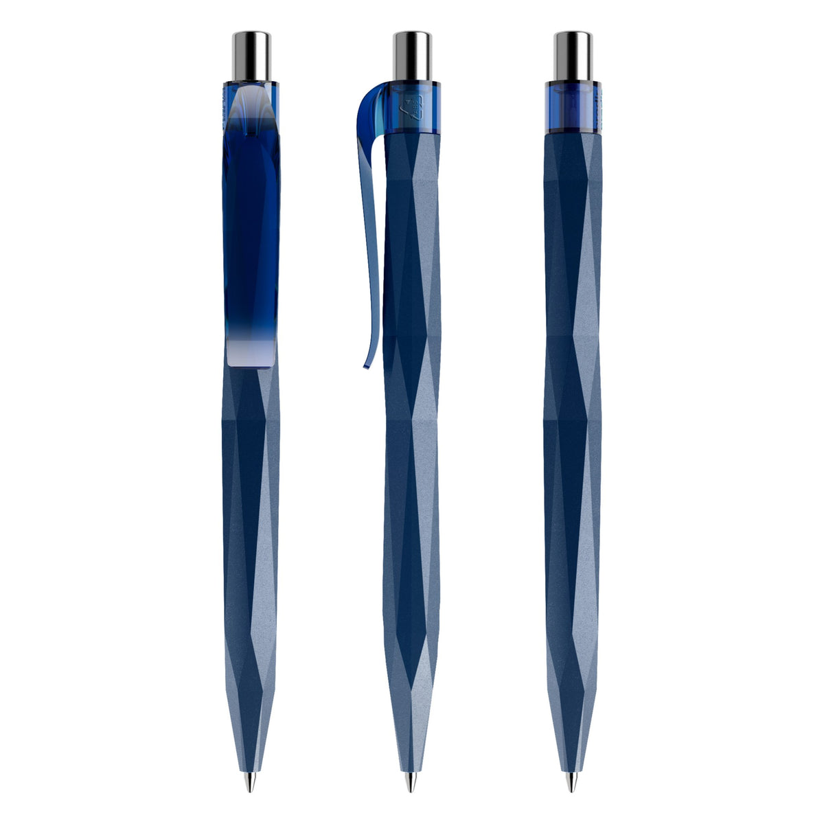 prodir QS20 Druckkugelschreiber facettiert matt – Sodalithblau / Silber verchromt M62 C