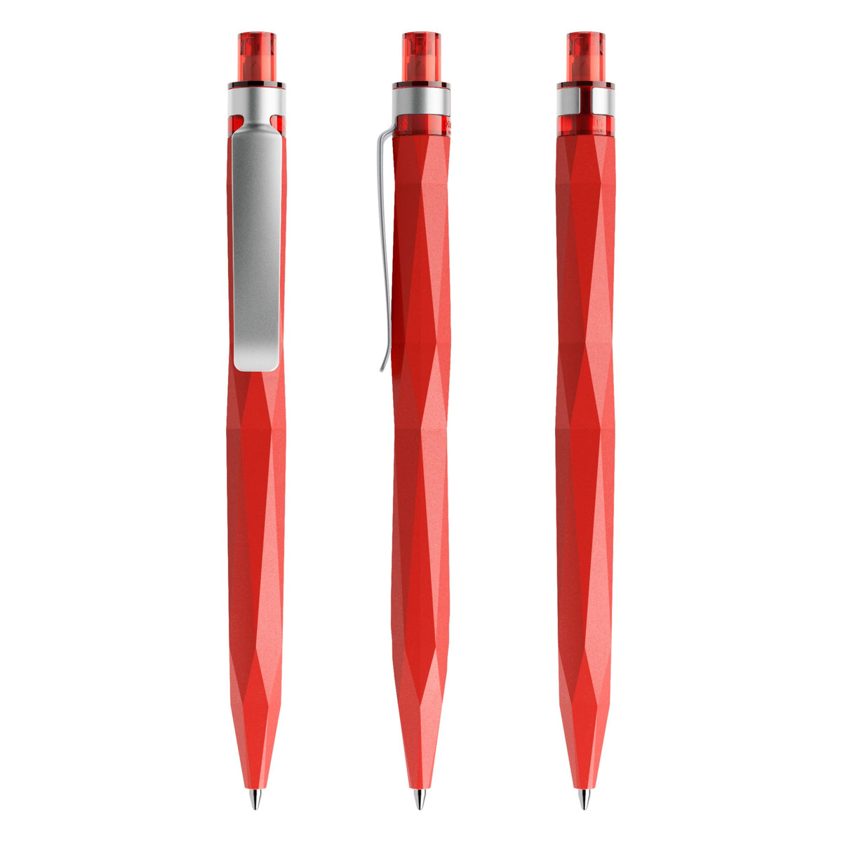 prodir QS20 Druckkugelschreiber matt mit Metallclip – Rot M20-S70