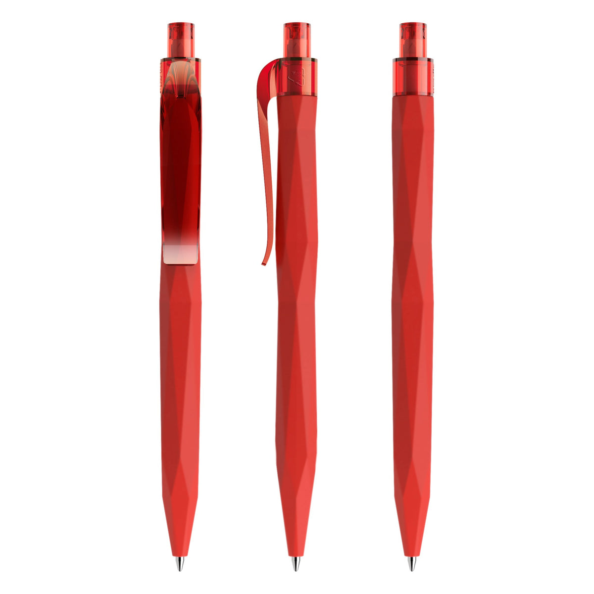 prodir QS20 Soft Touch Druckkugelschreiber facettiert – Rot R20
