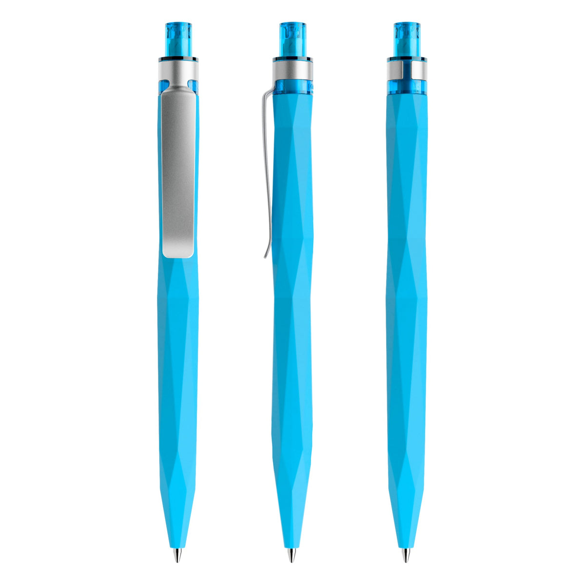 prodir QS20 Soft Touch Druckkugelschreiber mit Metallclip – Cyanblau R58-S70