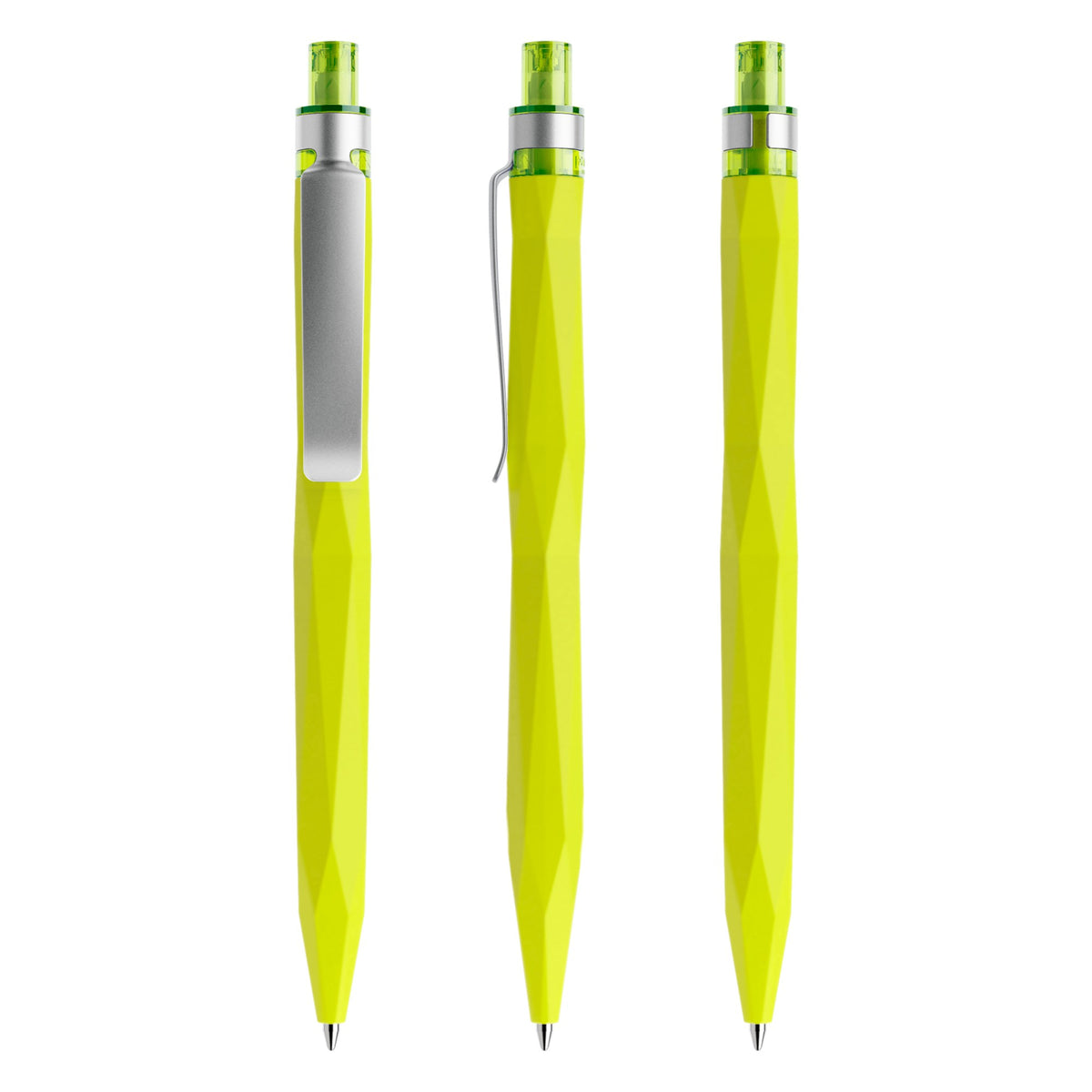 prodir QS20 Soft Touch Druckkugelschreiber mit Metallclip – Gelbgrün R66-S70