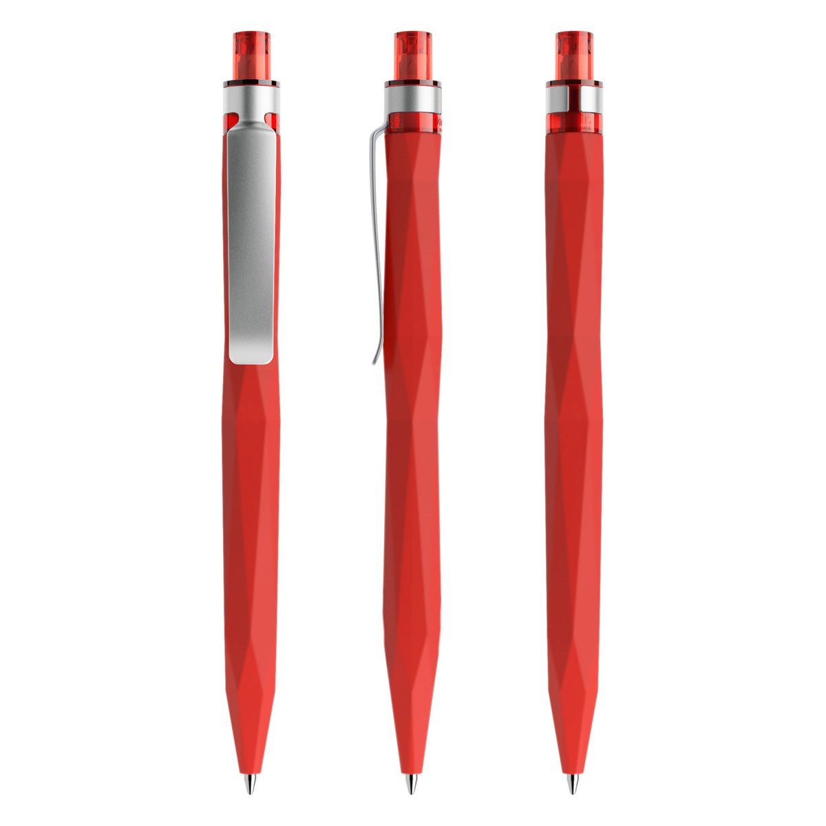 prodir QS20 Soft Touch Druckkugelschreiber mit Metallclip – Rot R20-S70