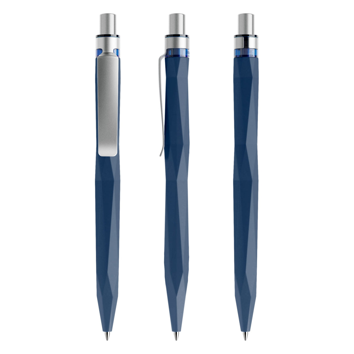prodir QS20 Soft Touch Druckkugelschreiber mit Metallclip – Sodalithblau / Silber satiniert R62-S70 S