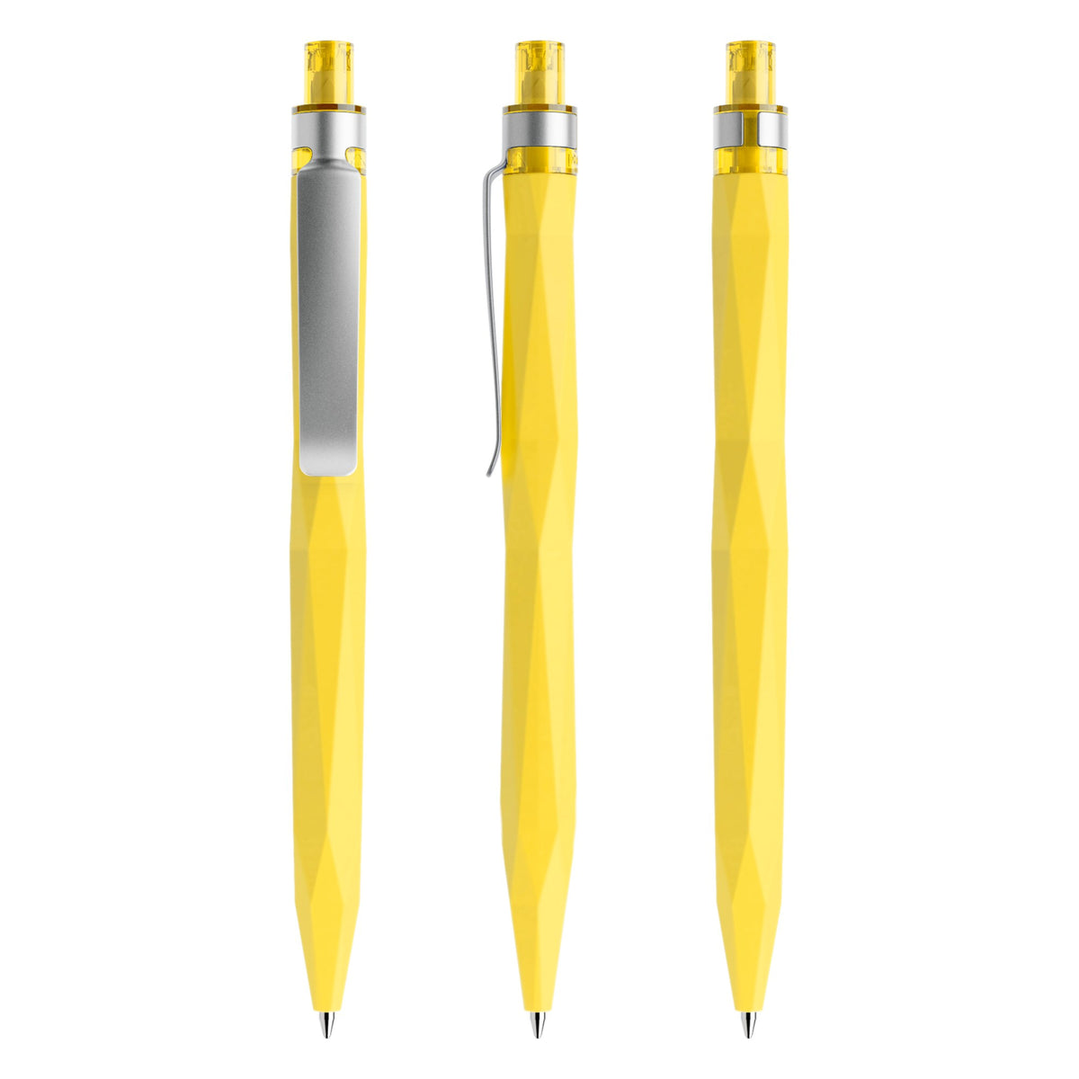 prodir QS20 Soft Touch Druckkugelschreiber mit Metallclip – Zitronengelb R07-S70