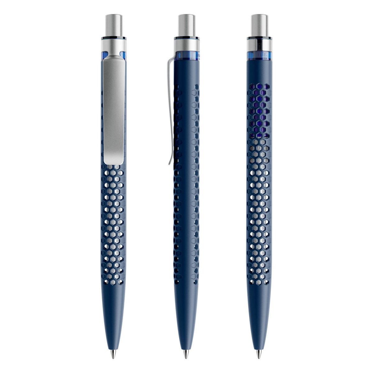 prodir QS40 Druckkugelschreiber matt mit Metallclip – Sodalithblau / Silber satiniert M62-S70 S