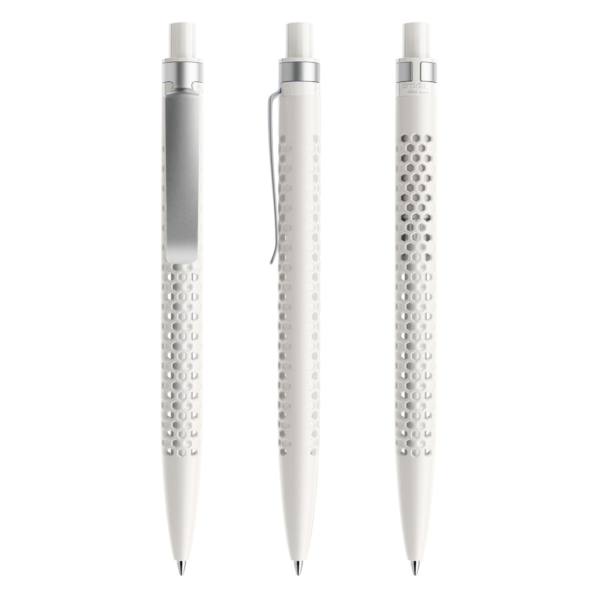 prodir QS40 Druckkugelschreiber matt mit Metallclip – Weiß M02-S70