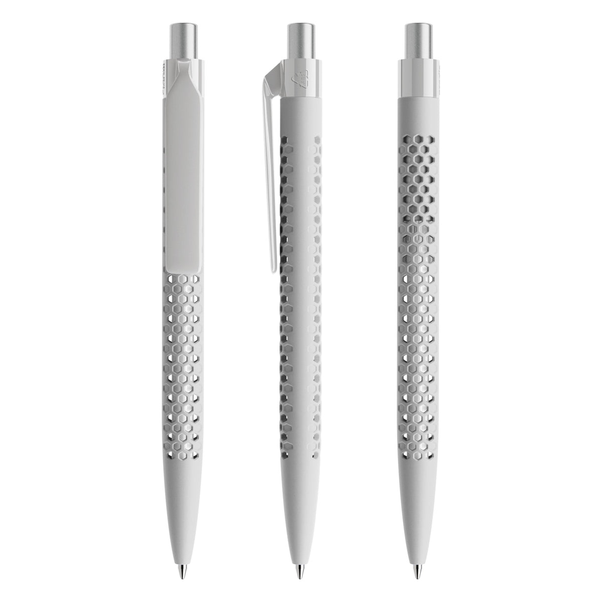 prodir QS40 Druckkugelschreiber Soft Touch – Betongrau / Silber satiniert R77 S