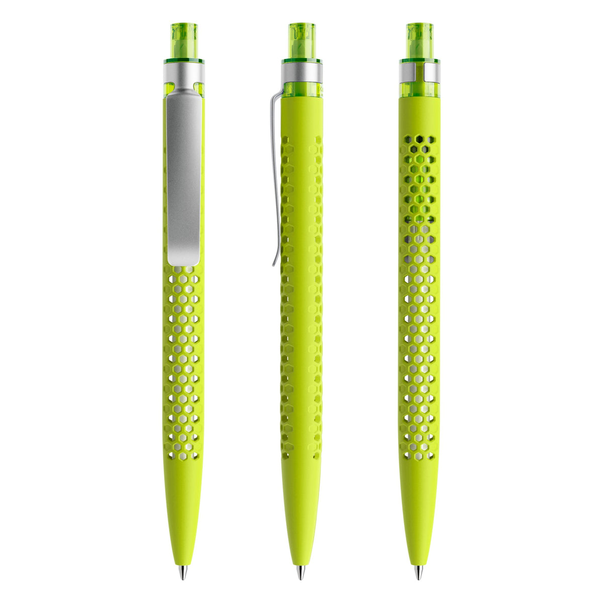 prodir QS40 Druckkugelschreiber Soft Touch mit Metallclip – Gelbgrün R66-S70