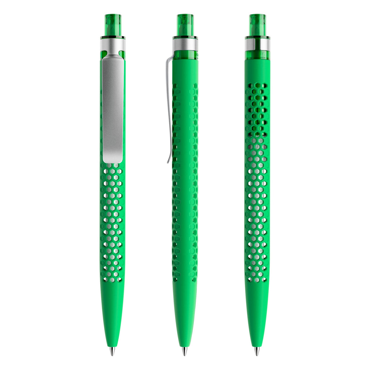 prodir QS40 Druckkugelschreiber Soft Touch mit Metallclip – Leuchtgrün R67-S70