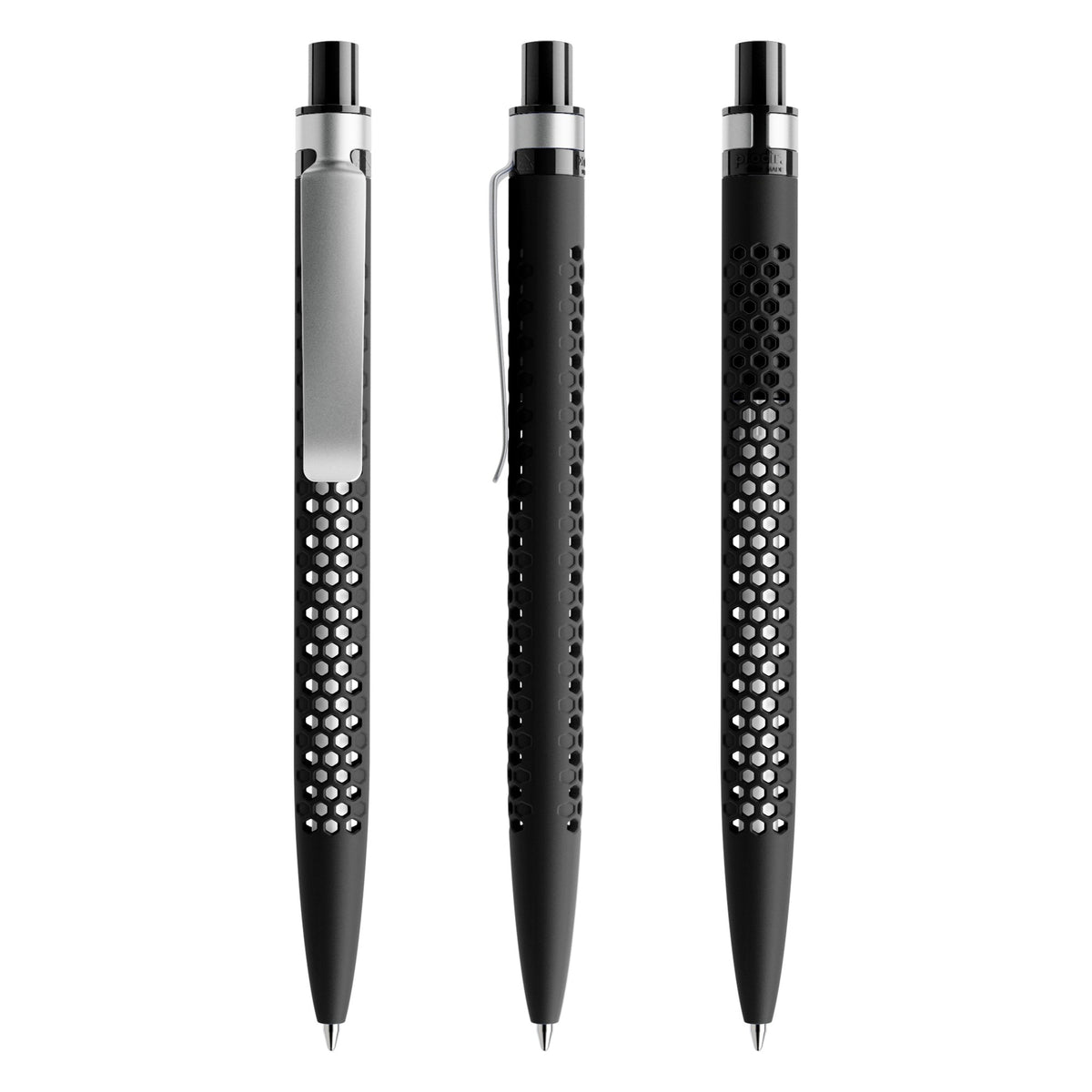 prodir QS40 Druckkugelschreiber Soft Touch mit Metallclip – Schwarz R75-S70