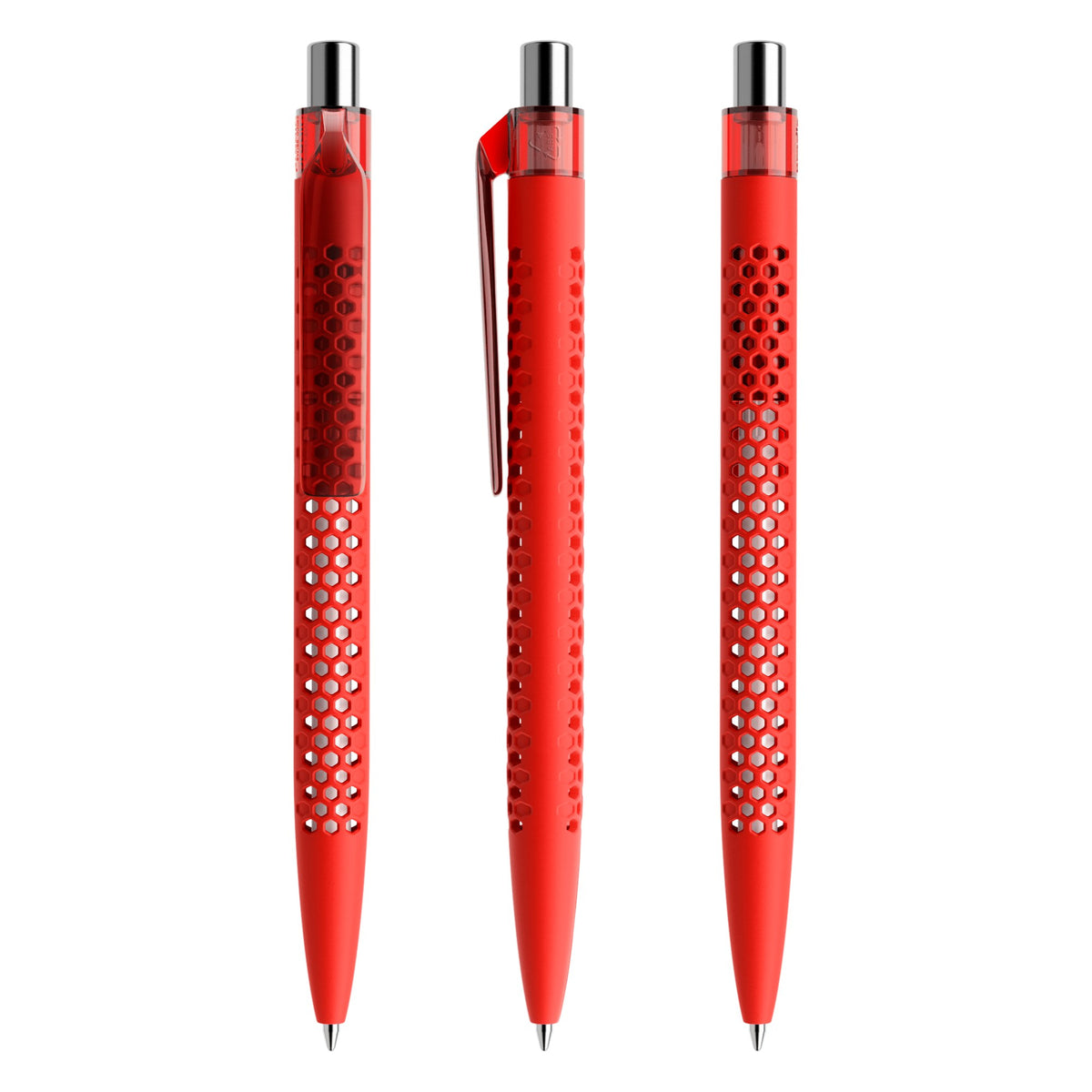 prodir QS40 Druckkugelschreiber Soft Touch – Rot / Silber verchromt R20 C