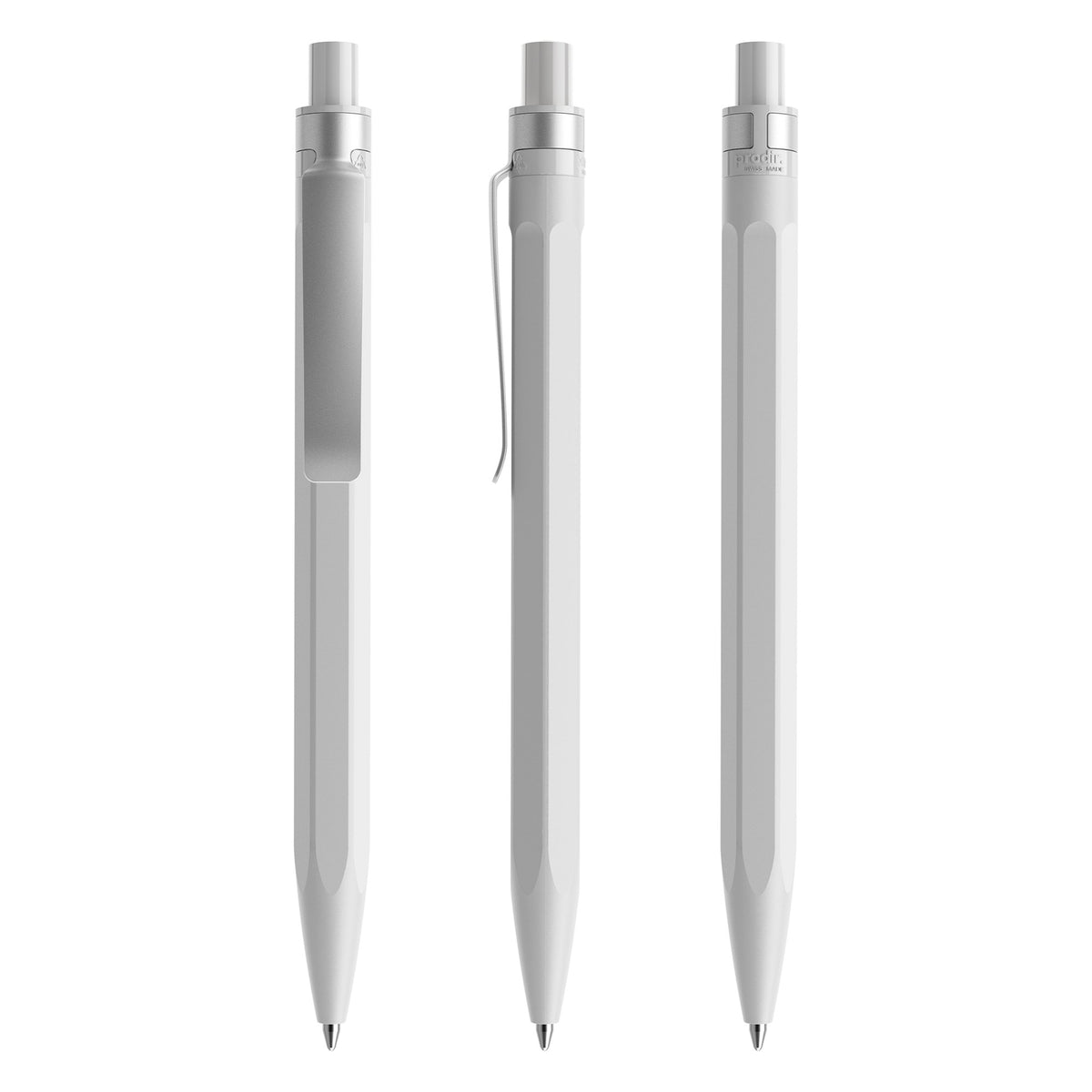prodir QS50 Druckkugelschreiber matt mit Metallclip – Betongrau M77-S70