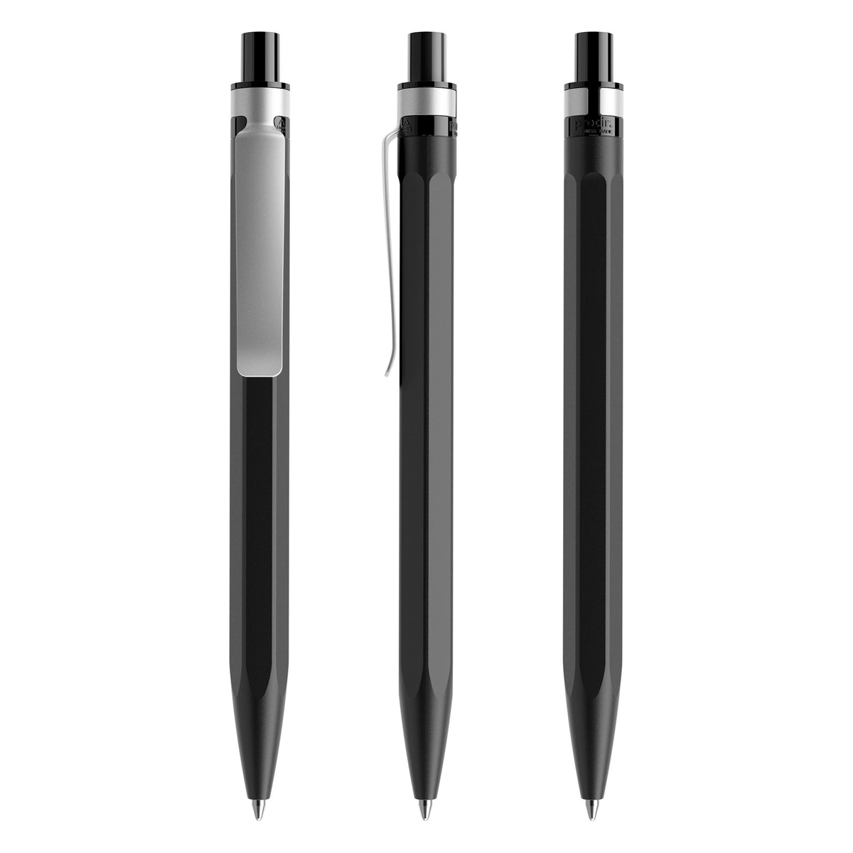 prodir QS50 Druckkugelschreiber matt mit Metallclip – Schwarz M75-S70