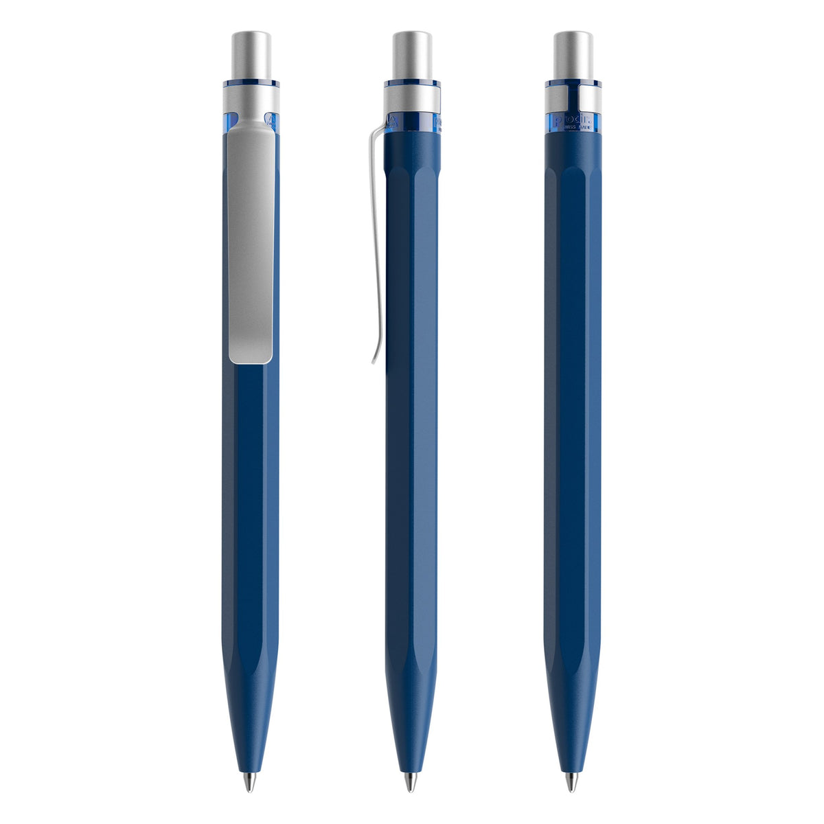 prodir QS50 Druckkugelschreiber matt mit Metallclip – Sodalithblau / Silber satiniert M62-S70 S