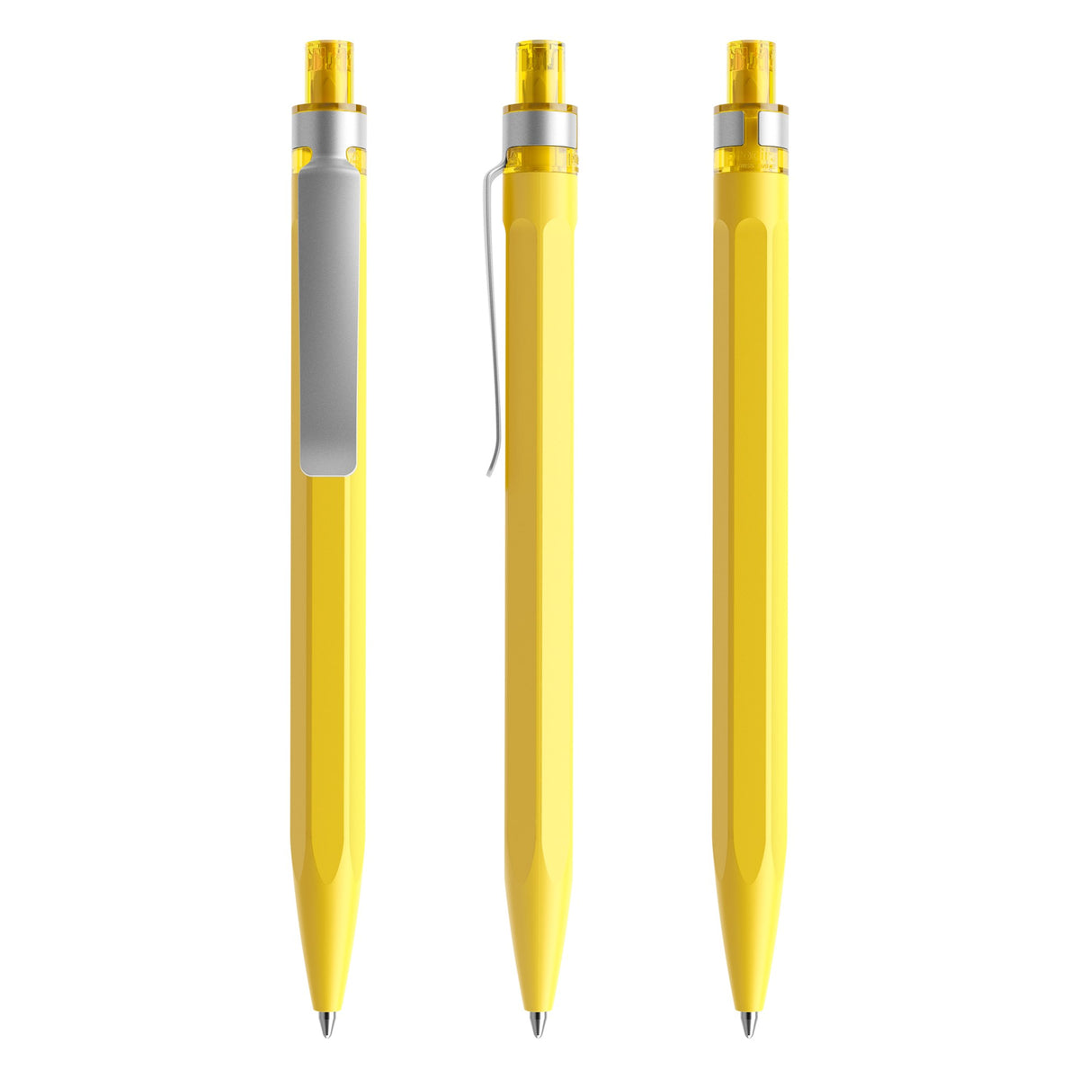prodir QS50 Druckkugelschreiber matt mit Metallclip – Zitronengelb M07-S70