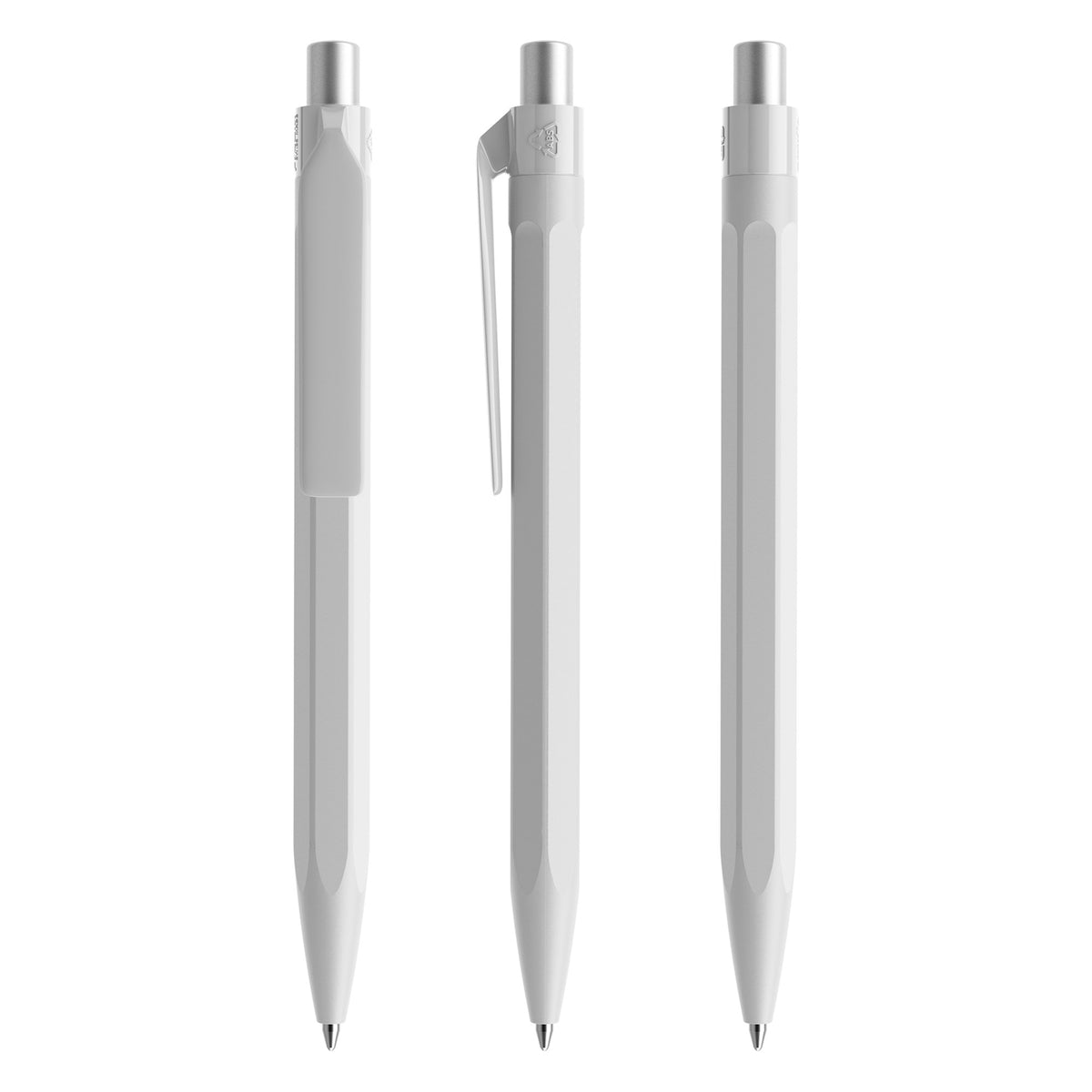 prodir QS50 Druckkugelschreiber sechseckig matt – Betongrau / Silber satiniert M77 S