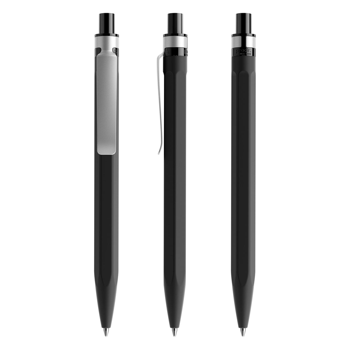 prodir QS50 Druckkugelschreiber Soft Touch mit Metallclip – Schwarz R75-S70
