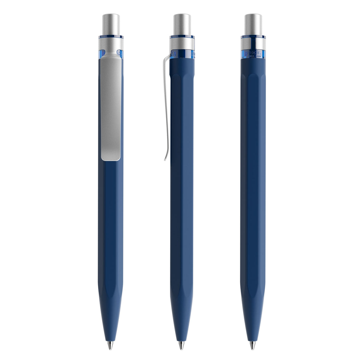 prodir QS50 Druckkugelschreiber Soft Touch mit Metallclip – Sodalithblau / Silber satiniert R62-S70 S