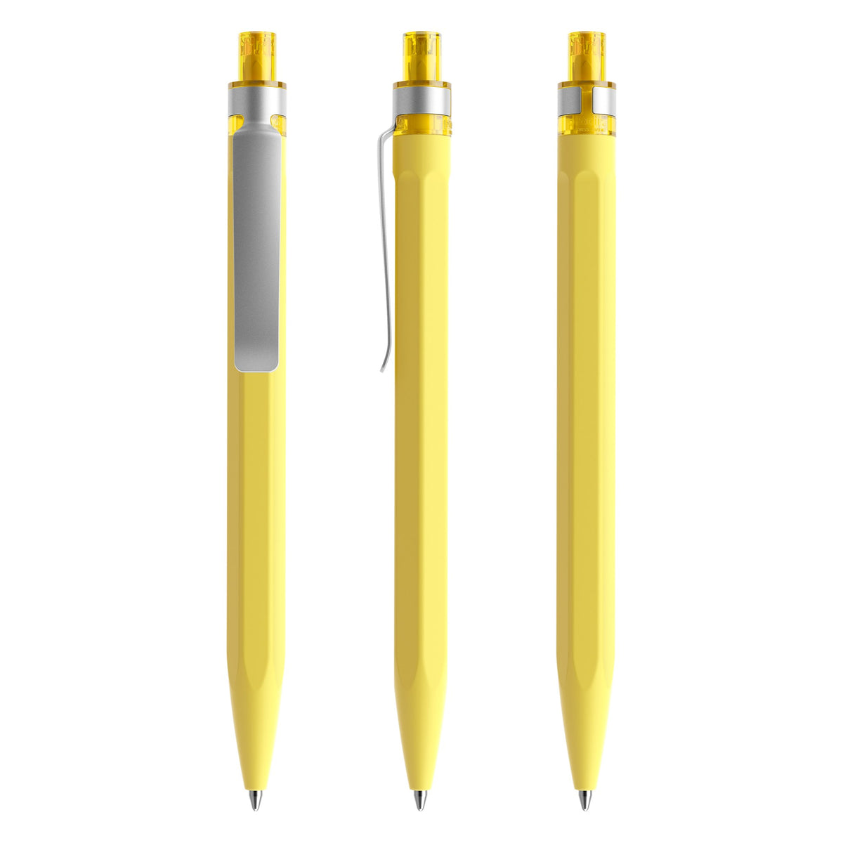 prodir QS50 Druckkugelschreiber Soft Touch mit Metallclip – Zitronengelb R07-S70