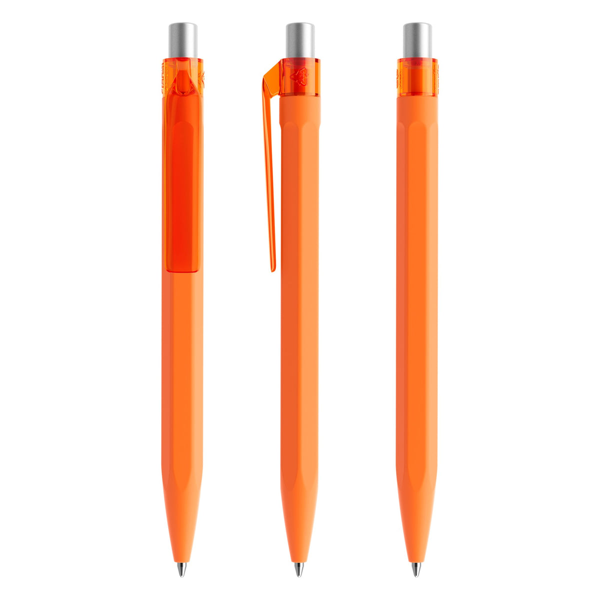 prodir QS50 Druckkugelschreiber Soft Touch – Orange / Silber satiniert R10 S