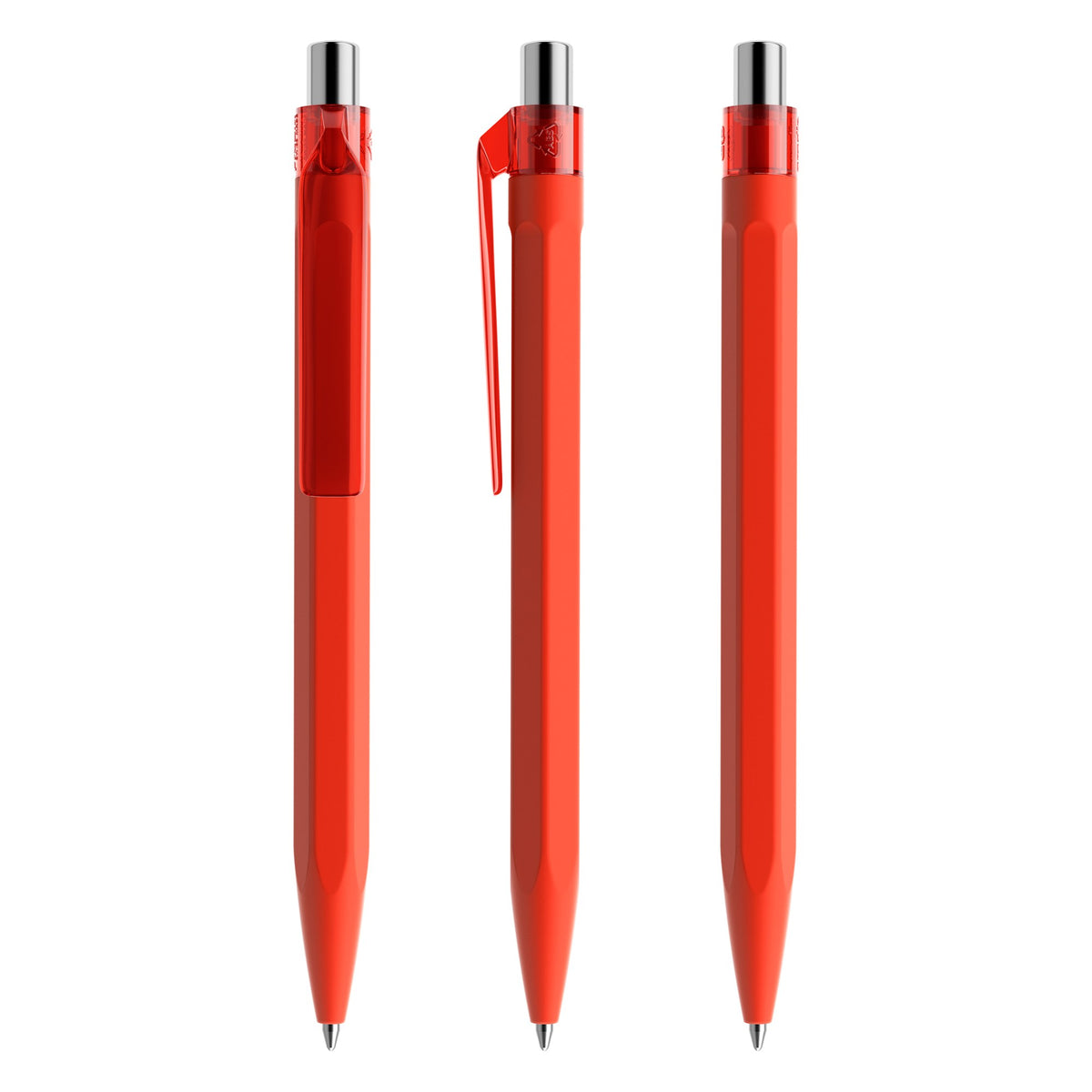 prodir QS50 Druckkugelschreiber Soft Touch – Rot / Silber verchromt R20 C