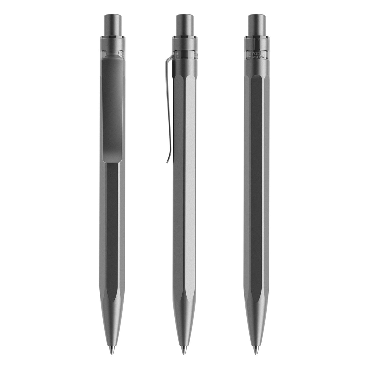 prodir QS50 Stone Druckkugelschreiber mit Mineralien – Graphit / Graphit satiniert Q75-S75 S