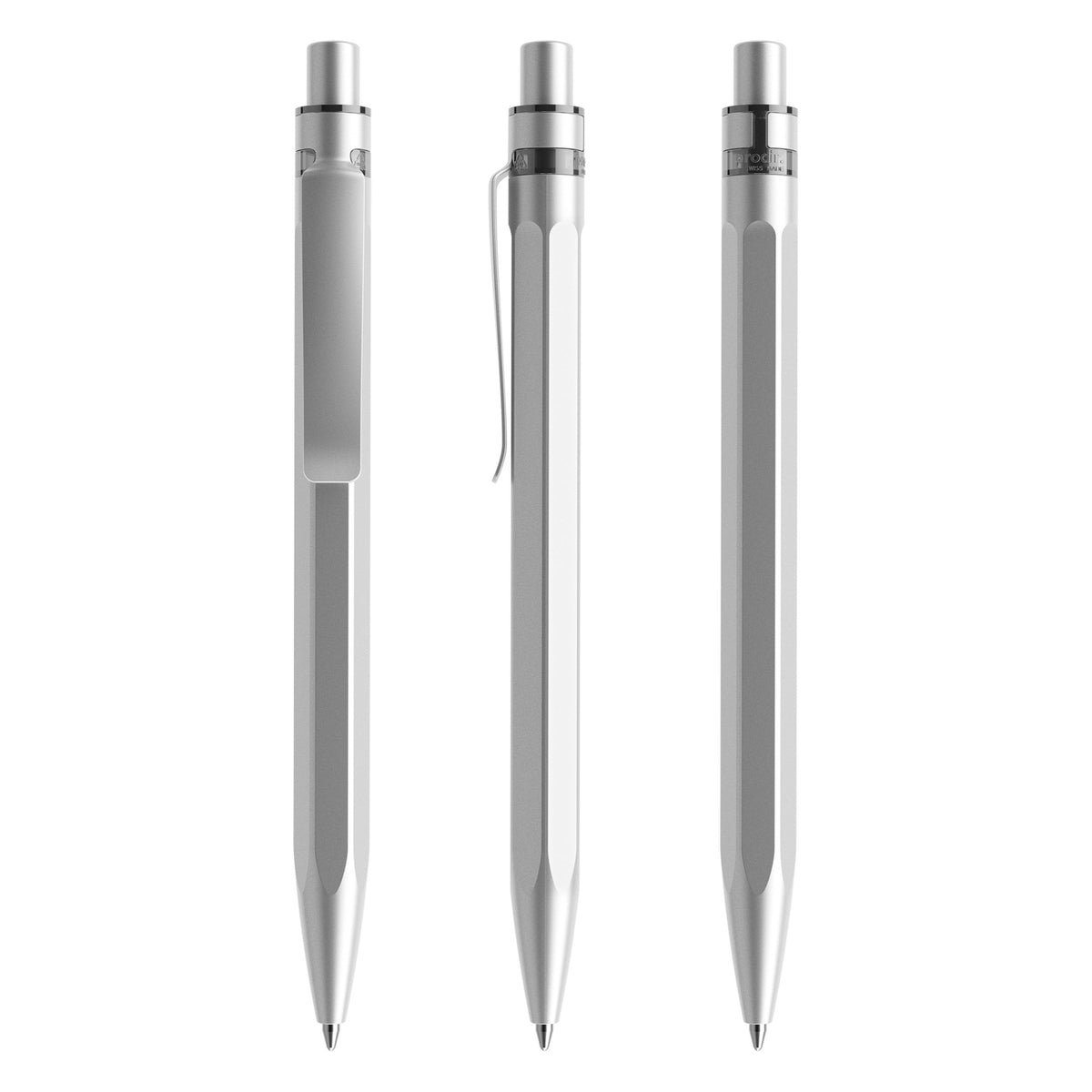 prodir QS50 Stone Druckkugelschreiber mit Mineralien – Silber / Silber satiniert Q70-S70 S